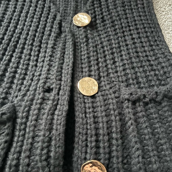 Black Knit Button-Up Sweater Vest - Picture 5 of 7